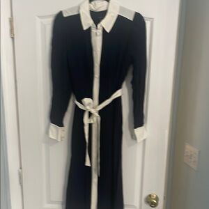 Talbots Black and White Midi Dress